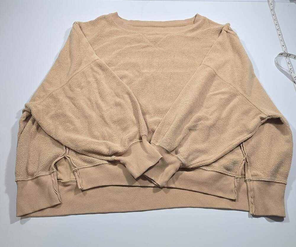 American Eagle This Feels Seriously Huggable Sweatshirt Size L Tan